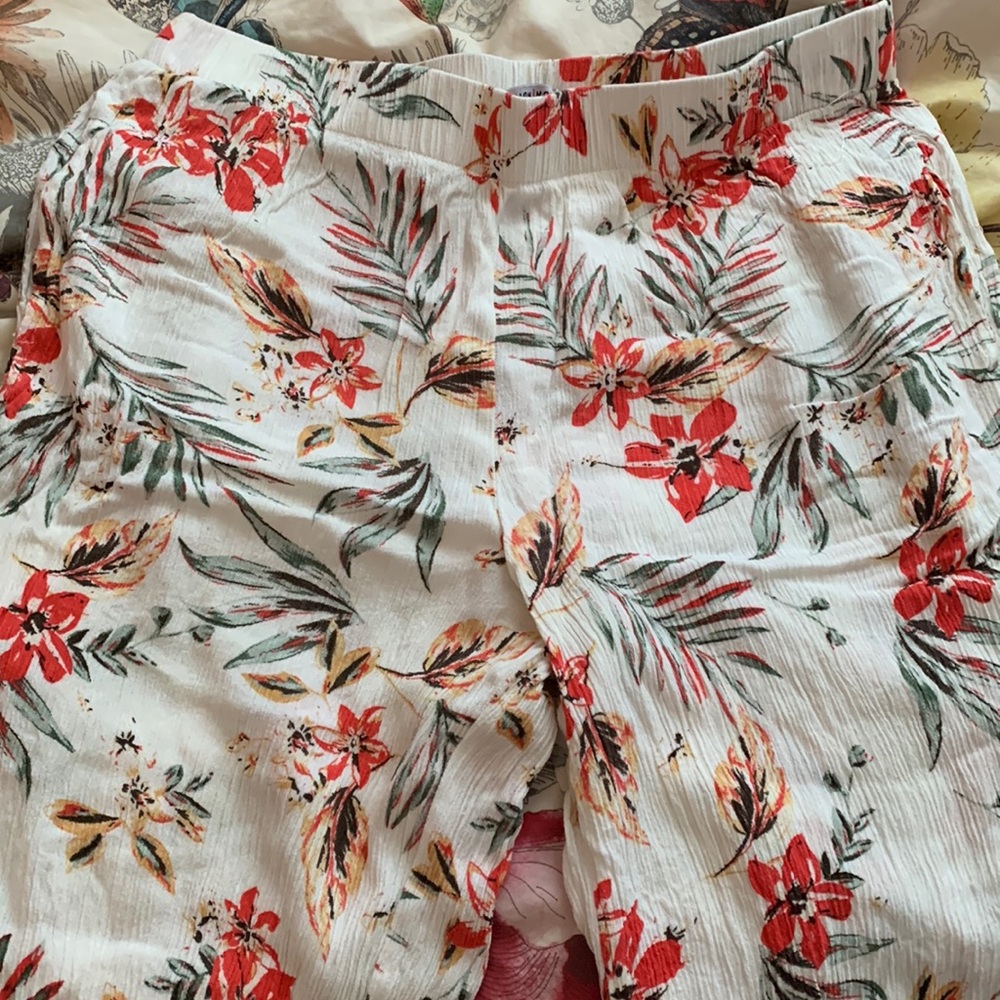 Tropical resort flowy pants